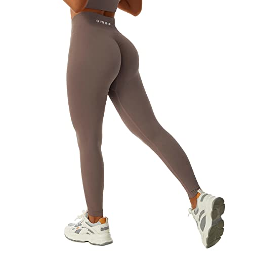 omea sports Leggings Damen, High Waist, Blickdicht, Lang, Slim Fit, Hohe Taille, Push Up Booty, Workout, Leggins, Yogahose, Butt Scrunch (as3, Alpha, s, Slim, Regular, Mocca) von omea sports