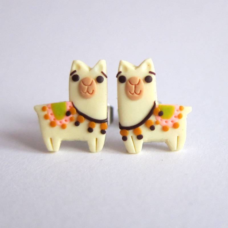 Lustige Lama Ohrringe - Niedlicher Tier Schmuck Für Lama-Liebhaber, Originelles Geschenk Sie, Handgefertigte Aus Polymer Clay von omifimo