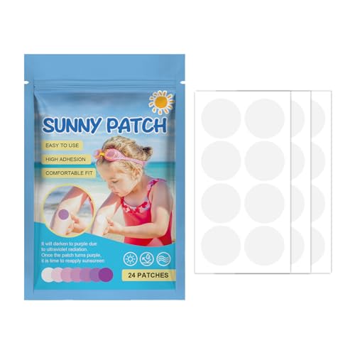 24PCS Kleber Sonnenerkennungsaufkleber Wasserbeständiges Design Tracks Sonnenschutzmittel Effektivität Während Sports Beach Trips Sunscreen Replication Reminder Aufkleber Wasserdicht von omiinitio