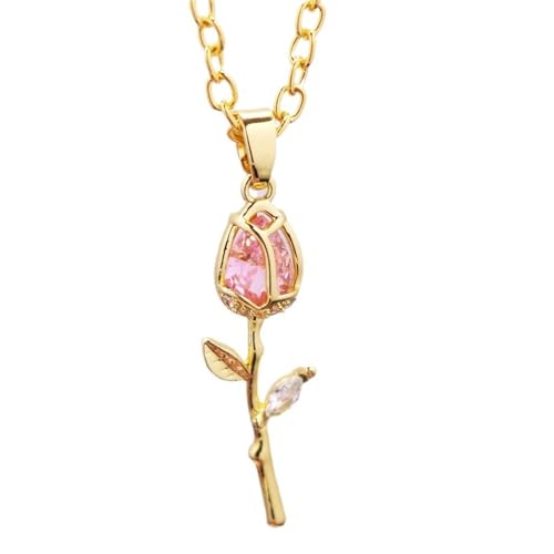 Goldkupfer Tulpen Blumenkette Mit Strasssteinen Die Tragbares Accessoire Für Hochzeiten Und Besondere Anlässe Täglicher Verschleißschmuck Beschreiben von omiinitio
