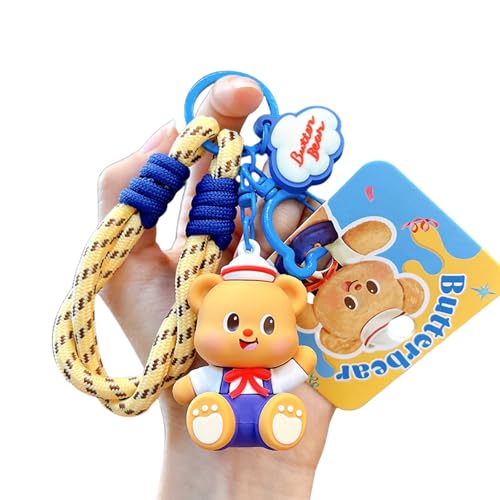 Kreativer Butterschlüsselkette Delicate Rucksack Accessoire Cartoon Design Tasche Anhänger Für Freizeitstile Enthusiasten Leichter Bärenschlüsselhalter von omiinitio