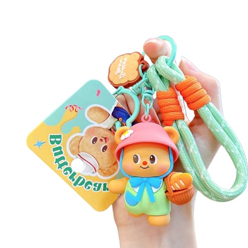 Kreativer Butterschlüsselkette Delicate Rucksack Accessoire Cartoon Design Tasche Anhänger Für Freizeitstile Enthusiasten Leichter Bärenschlüsselhalter von omiinitio