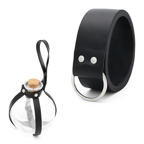 Mittelalterliche Ledergürtelbeutel Trankflasche Wizard Taillenbeutel Mittelalterlicher Ledergürtel PU Seitenpack Für Halloween Cosplay PU von omiinitio