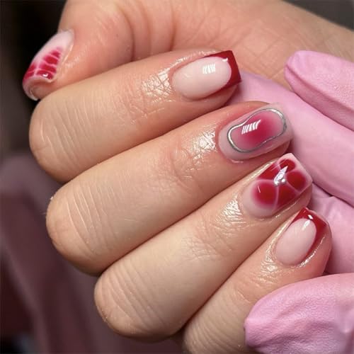 Quadratische Presse Auf Nägeln Gefälschte Nägel Kleber Auf Nägeln Künstliche Acrylnägel 24pcs Stick Auf Nägeln Für Frauen Mädchen Design Falscher Nagel von omiinitio