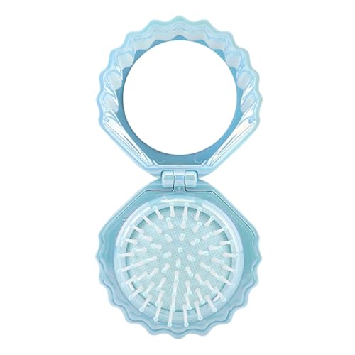 Reisegröße Kamm Faltbare Luft Gepolsterte Haarbürste Für Geldbörse Oder Handtasche Geschenk Für Mädchen Frauen Haarbürstenschalenform Kompakt Mit Spiegel von omiinitio