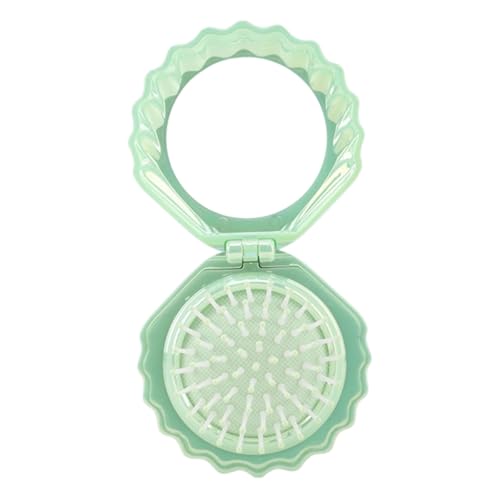 Reisegröße Kamm Faltbare Luft Gepolsterte Haarbürste Für Geldbörse Oder Handtasche Geschenk Für Mädchen Frauen Haarbürstenschalenform Kompakt Mit Spiegel von omiinitio