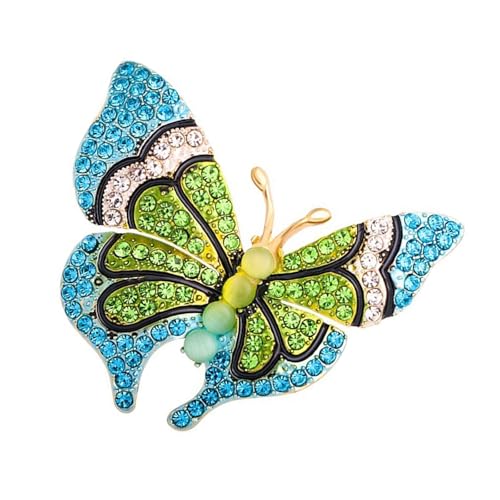 Schimmernde Strasssteine ​​Schmetterling Pin Modische Tierabzeichen Kleidung Accessoire Freizeitkleidung Dekoration Für Damen Bunte Strasssteine ​​Brosche Hochzeit von omiinitio