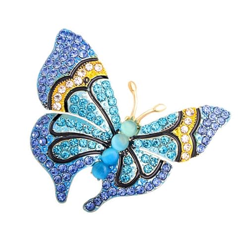 Schimmernde Strasssteine ​​Schmetterling Pin Modische Tierabzeichen Kleidung Accessoire Freizeitkleidung Dekoration Für Damen Bunte Strasssteine ​​Brosche Hochzeit von omiinitio