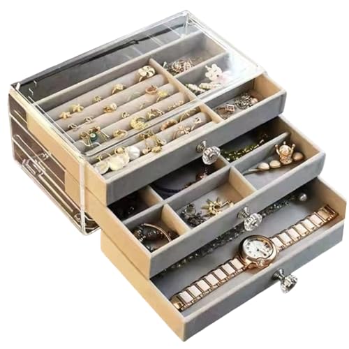 Schutzschachtel Für Schutzschmuck Mit Samtfutter Stapelbarer Ohrring Organisator Multi Layer Halskettenhalter Für Frauen Velvets Juwely Box von omiinitio