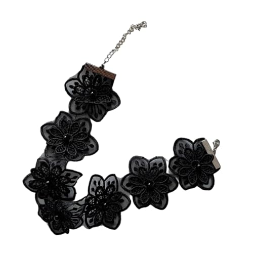 Vintage Inspirierte Florale Spitzenkette Mit Kunstperlen Halshain Temperament Kurzhalsriemen Für Hochzeiten Und Partys Modeschmuck von omiinitio