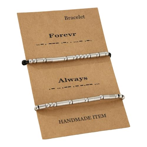 omiinitio 2pieces Einzigartige Morse Code Armbänder Ehepaar Armbänder Künstlerisches Armband Perlen Armband Perfekt Für Jugendliche Trendsetter von omiinitio