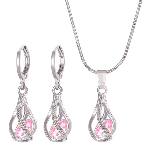 omiinitio Allergie Resistente Zirkonia Ohrringe Neckchain Zirkonia Kristallkette Und Schmuck Set Für Moderne Frauen Einzigartige Und Halskette Set von omiinitio