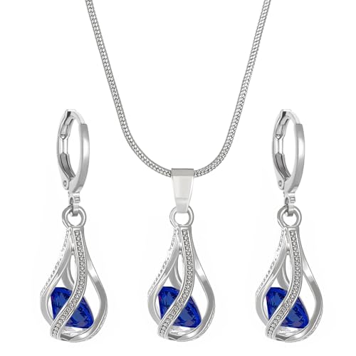 omiinitio Allergie Resistente Zirkonia Ohrringe Neckchain Zirkonia Kristallkette Und Schmuck Set Für Moderne Frauen Einzigartige Und Halskette Set von omiinitio