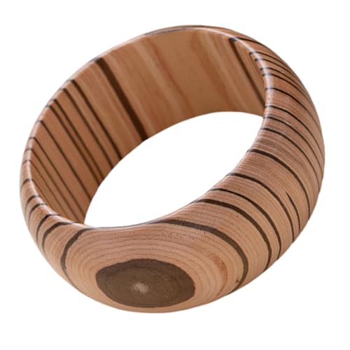 omiinitio Breites Holzmanschettenarmband Übertriebenes Design Handgeschnitzt Natürlicher Hartholzkomfort Anpassungsverstellbares Schmuck Geschenk Einzigartige Hölzernen Statement Armband von omiinitio