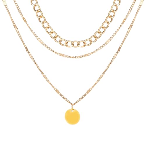 omiinitio Einstellbare Länge Halskette Mehrschichtige Einschiffte Legierungstextur Für Trendige Schmuckliebhaber Eleganter Schichtschmuck Geeignet von omiinitio