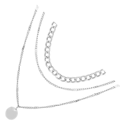 omiinitio Einstellbare Länge Halskette Mehrschichtige Einschiffte Legierungstextur Für Trendige Schmuckliebhaber Eleganter Schichtschmuck Geeignet von omiinitio