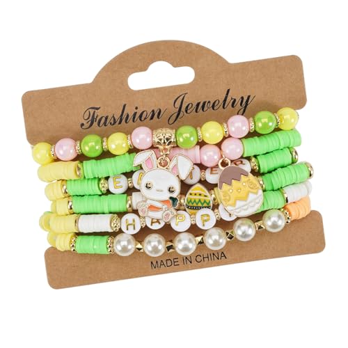 omiinitio Set Von 6 Inspirieren Polymere Tonkügelchen Armbänder Lebhafte Farbe Und Elegant Für Alle Freizeitkleidung Geeignet von omiinitio