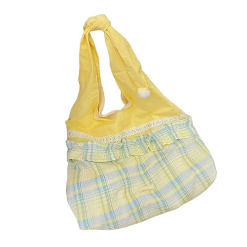 omiinitio Strukturierte Spitzenakzent Umhängetasche Falten Widerstandsfähige Polyester Leichte Büropendlertasche Für Tägliche Verwendung Praktischer Gitter Gemustert Handtasche von omiinitio