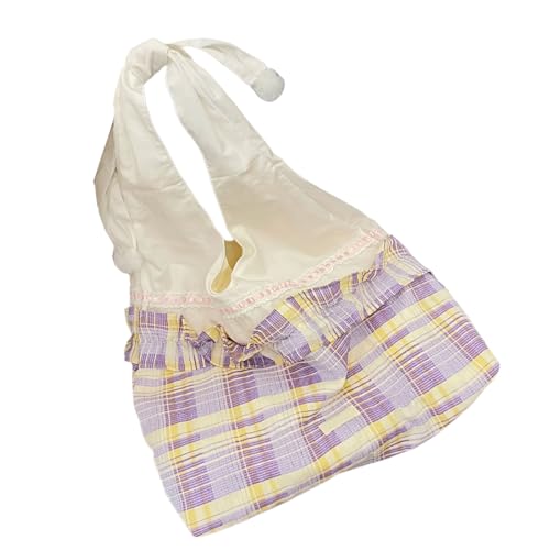 omiinitio Strukturierte Spitzenakzent Umhängetasche Falten Widerstandsfähige Polyester Leichte Büropendlertasche Für Tägliche Verwendung Praktischer Gitter Gemustert Handtasche von omiinitio