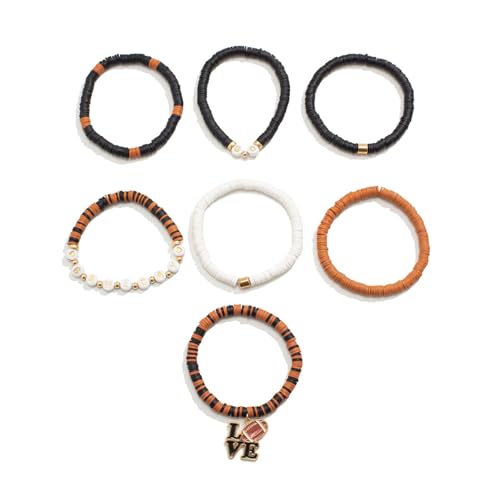omiinitio Stylish Footh Charm Armband Für Männer Und Frauen Verstellbare Brief Perlen Armreifen Stapelbares Team Spirituosen Schmuck Schmuck von omiinitio