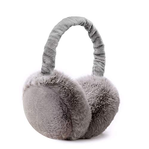 omitium Ohrenwärmer, Winter Ohrenwärmer Faltbare Verstellbarer Plüsch Earmuffs Bequemer weicher für den Winter Reiten Warme Ohrenschützer für Damen und Herren (Grau) von omitium