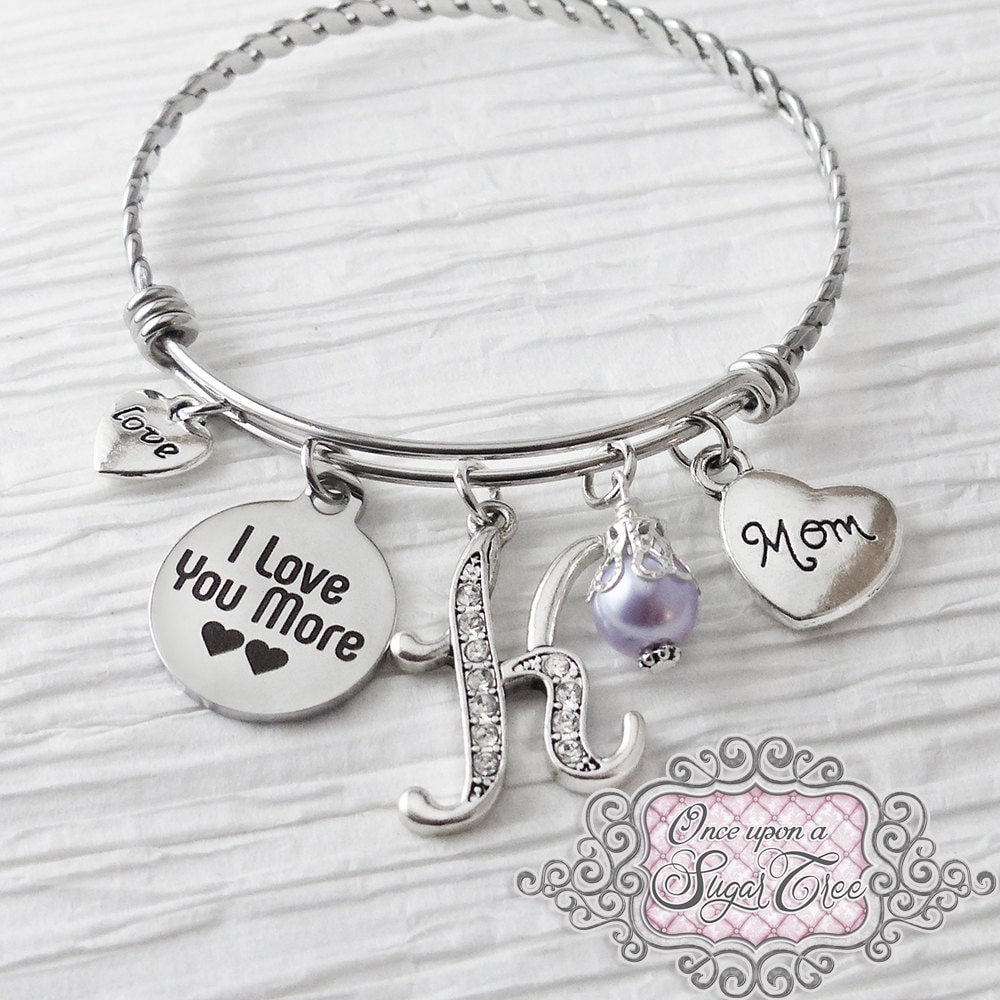 Ich Liebe Dich Mehr Schmuck - Tochter Armband, Mutter Schmuck, Geschenk, Personalisierte Armreif Enkelin Oma Geschenk von onceuponasugartree