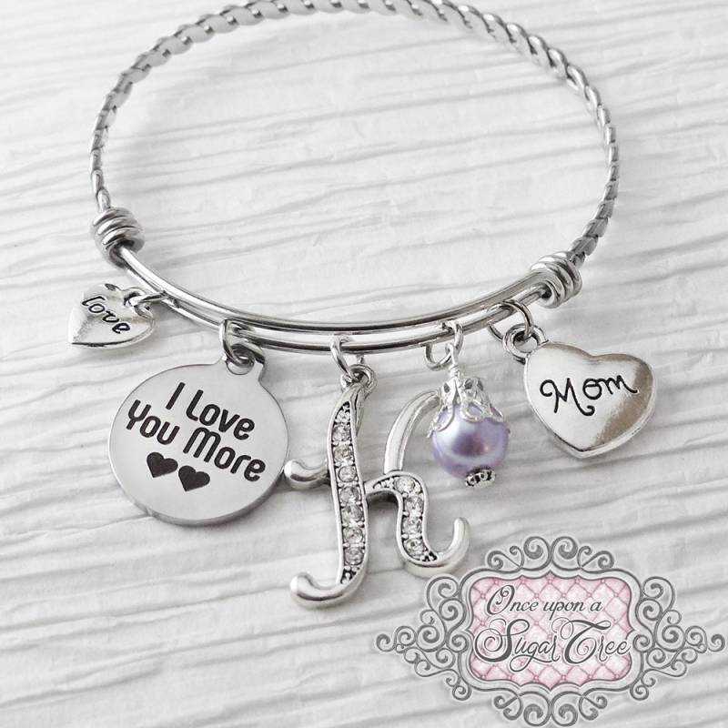 Ich Liebe Dich Mehr Schmuck - Tochter Armband, Mutter Schmuck, Geschenk, Personalisierte Armreif Enkelin Oma Geschenk von onceuponasugartree