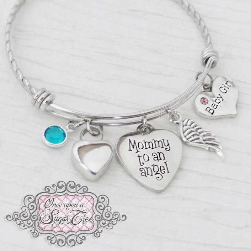 Schwangerschaftsverlust Schmuck - Mama Zu Einem Engel Armband, Bestattung Schmuck, Bestattungsarmband - Erinnerung, Säugling Verlust, Trauer, Flügel von onceuponasugartree