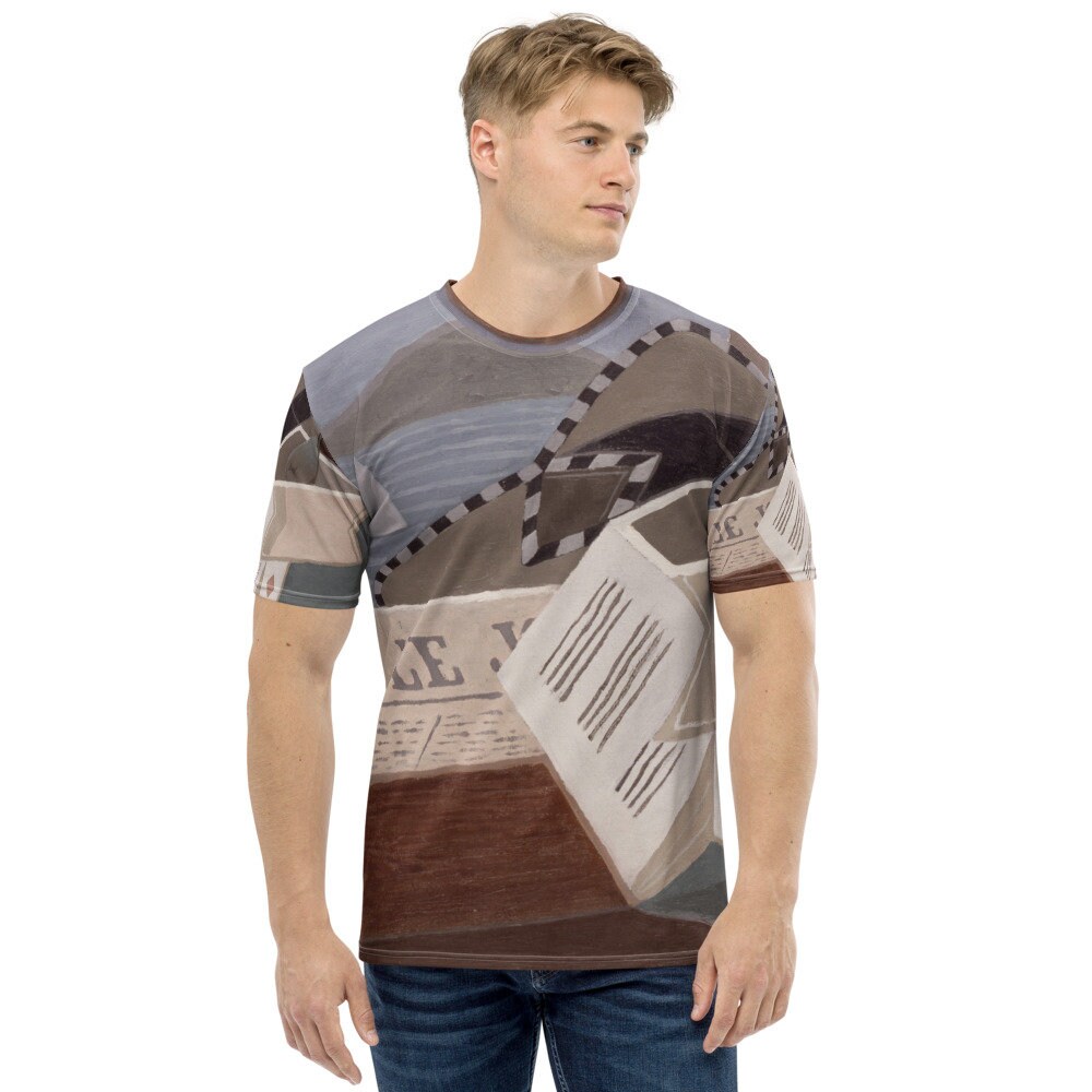 Herren T-Shirt Juan Gris. Die Gitarre Vor Dem Meer - Ästhetik Inspiriertes Fashion Vintage Kunstdruck Geschenk Für Kunstliebhaber von one1000paintings