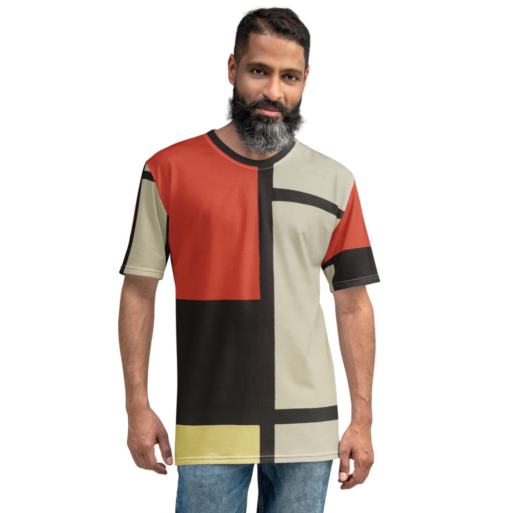 Herren T-Shirt Mondrian Composition - Ästhetik Inspiriert Mode Vintage Kunstdruck Geschenk Für Kunstliebhaber von one1000paintings