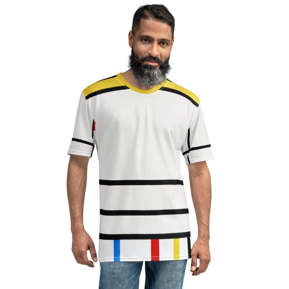 Herren T-Shirt Mondrian Place De La Concorde - Ästhetik Inspiriertes Mode-Weinlese-Kunstdruck-Geschenk Für Kunstliebhaber von one1000paintings