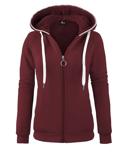 onedog Damen Kapuzenpullover Gefüttert Kapuzenjacke Herbst Sweatjacke mit Zipper Fleecejacke Damen Reißverschluss Langarm Strickjacke Warm Sweatshirt Fleecepullover Winter onedog Damen Kapuzenpullover Gefüttert Kapuzenjacke Herbst Sweatjacke mit Zipper Fleecejacke Damen Reißverschluss Langarm Strickjacke Warm Sweatshirt Fleecepullover Winter von onedog