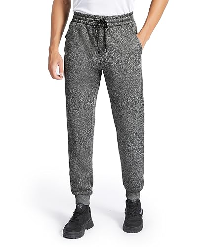 onedog Herren Jogginghose Warme Gefütterte Thermo Fleece Hosen mit Taschen Winter Verdickte Laufhose Warme Freizeithose mit Sherpa-Innenfutter Sweathose, (003Grauweiß-XL) von onedog