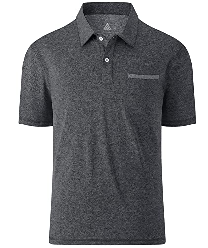 onedog Poloshirt Herren Business Polohemd Kurzarm Casual Atmungsaktives Golf Tennis Männer Aactivewear Poloshirts Herren Men's Poloshirt Sportlich Schnelltrocknend Dunkelgrau XXL von onedog