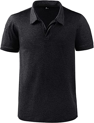 onedog Poloshirt Herren Business Polohemd Kurzarm Casual Atmungsaktives Golf Tennis Männer Aactivewear Poloshirts Herren Men's Poloshirt Sportlich Schnelltrocknend Schwarz L von onedog