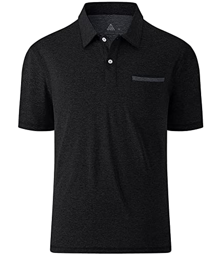 onedog Poloshirt Herren Kurzarm Casual Atmungsaktives Golf Polohemd Männer Aactivewear Poloshirts Sommer Design Zweifarbig Men's Polo Sportlich Fitness T Shirt Business Polo Schwarz 3XL von onedog