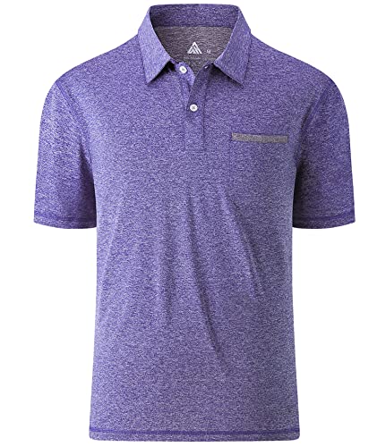 onedog Poloshirt Herren Kurzarm Casual Atmungsaktives Golf Polohemd Männer Aactivewear Poloshirts Sommer Design Zweifarbig Men's Polo Sportlich Fitness T Shirt Business Polo Viola L von onedog