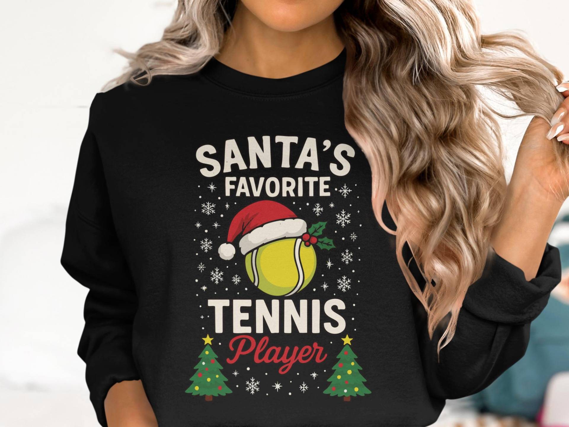 Santa's Favorite Tennis Sweatshirt, Funny Christmas Shirt, Holiday Crewneck, Cute Xmas Sweatshirt For Fans & Players von onefivee