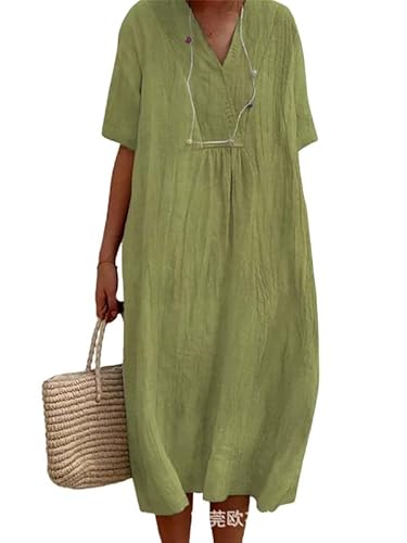 Abstraktes gestreiftes bedrucktes Damen-Boho-Midikleid mit Blumenmuster Sommerurlaub Casual fließend plissee kurzärmeliges langes T-Shirt-Kleid von oneforus