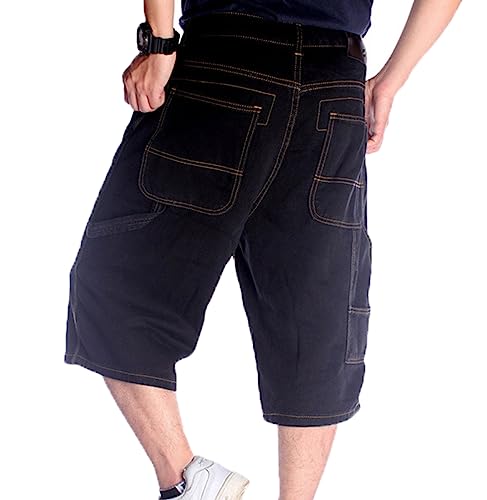 Cargohose Herren kurz Jeans Shorts Herren Baggy Retro hip hop straßenkleidung Herren Shorts Übergröße Hipster 3/4 länge Kurze Cargo Hosen männer lässige lockere gerade Passform Skate Hose von oneforus