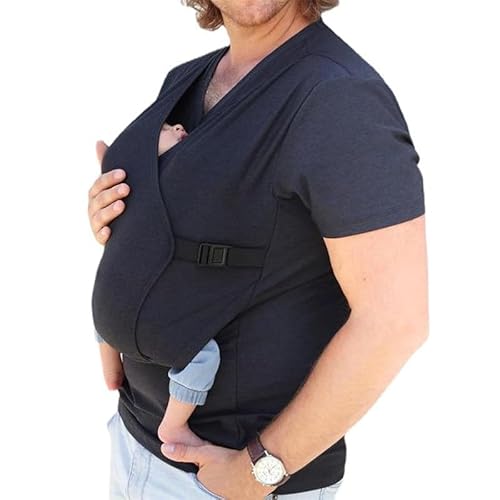 Herren Känguru Papa T-Shirt Haut An Haut Babytrage Baby Tanktops, 2 in 1 Känguru-Babytrage Lässiges T-Shirt Baby Tanktops von oneforus