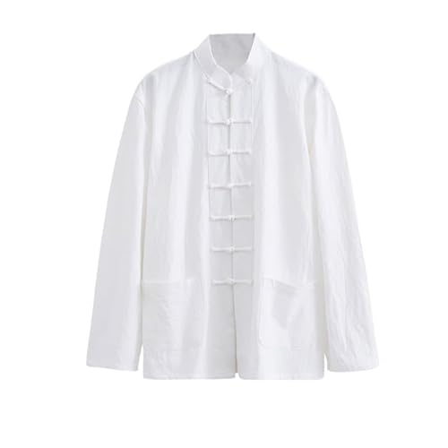 Lose Tai Chi Uniformen Männer Traditionelle Chinesische Kung Fu Kleidung Baumwolle Wäsche Chun Kleidung, Langärmelige Arbeiten Hanfu Jacket Shirt Kostümhemd von oneforus