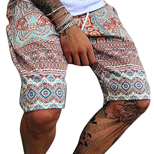 Retro Retro Ethnic Style Herren Bedruckte Casual Shorts Fashion Drawstring Beach Shorts von oneforus