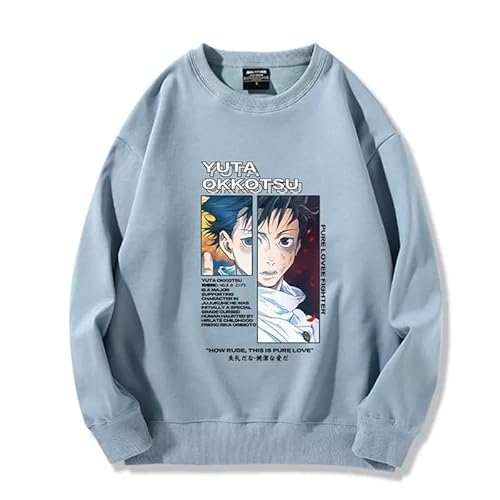 oneforus Anime Jujutsu Kaisen Okkotsu Yuta Unisex Sweatshirt mit Rundhalsausschnitt Damen Pullover Langarm Oberteile Herren Mode Cosplay Hoodie für Erwachsene Jugend von oneforus