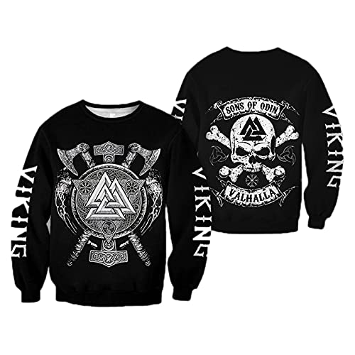 Herren Viking Odin Son of Viking Sweatshirt 3D Digital Print Hooded Sweatshirt Zipper Hoodie von oneforus