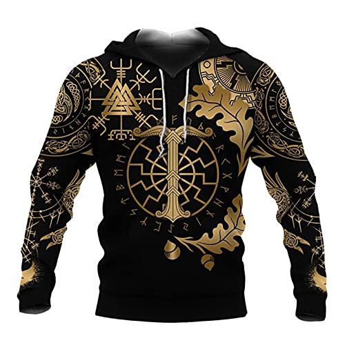 oneforus Herren Viking Ragnar Viking Warrior 3D Sweatshirt Anime Cosplay Sweatshirt von oneforus