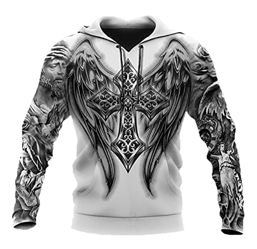 oneforus Herren Viking Ragnar Viking Warrior 3D Sweatshirt Anime Cosplay Sweatshirt von oneforus