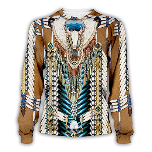 Männer und Frauen 3D-Druck Indianer-Sweatshirts Pullover Ethnische Totem-Muster Langarm-Sweatshirt-Oberteil von oneforus