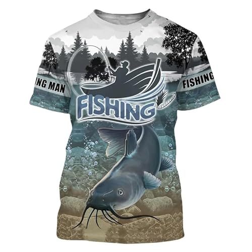 oneforus Schöne Fischerei Tattoo 3D All Over gedruckt Männer T-Shirt Harajuku Mode kurze Ärmel Sommer Streetwear Unisex-T-Shirts von oneforus