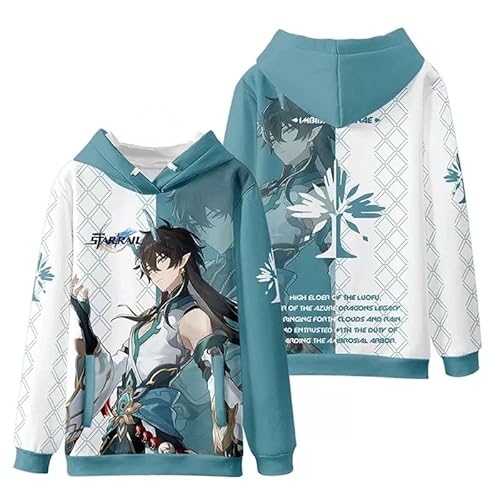 oneforus Spiel Honkai Star Rail Unisex Kapuze Dan Heng Damen Mode Pulli Oberteile Imbibitor Lunae Herren Anime Cosplay Kapuzen Sweatshirt Outwear Jacke für Erwachsene Jugend von oneforus